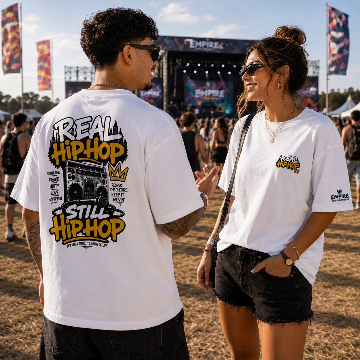 REAL HIP HOP STILL HIP HOP - Oversized Organic Tee